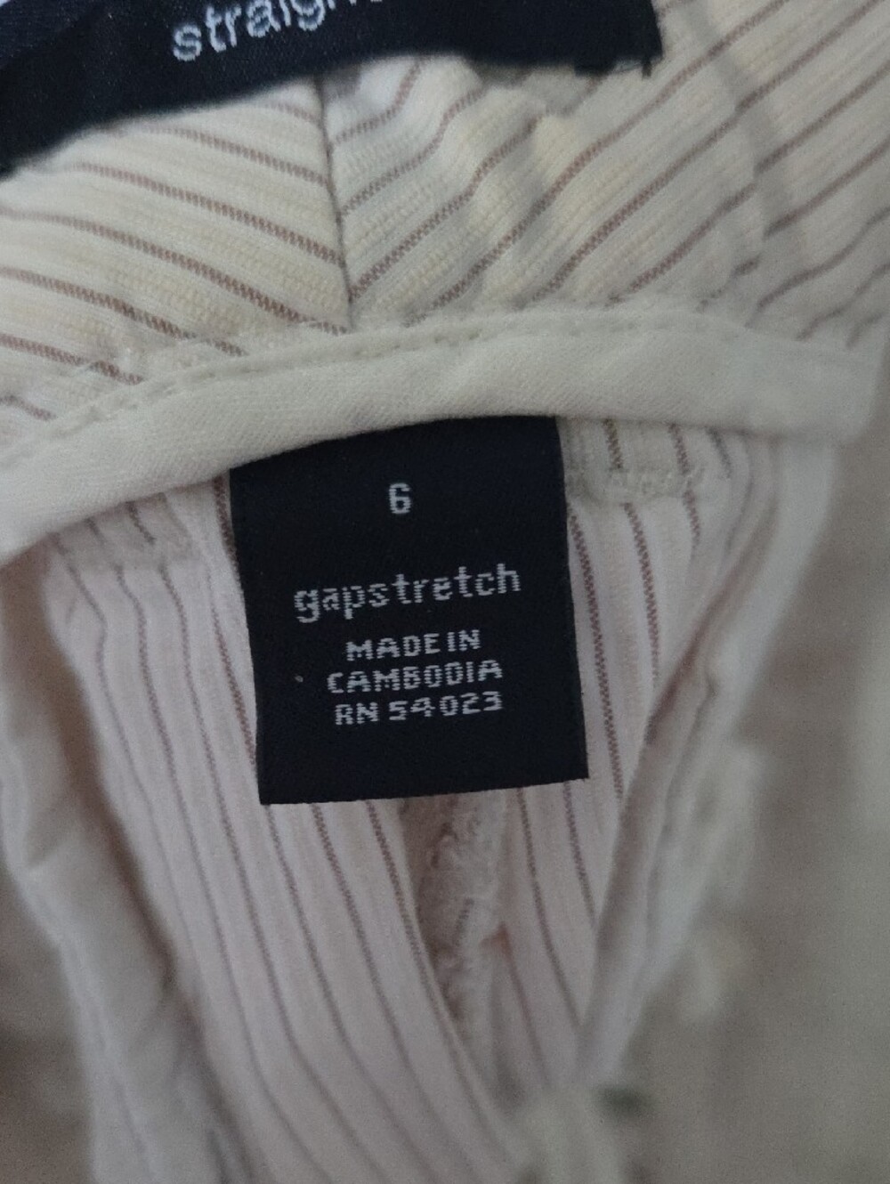 GAP Beige Pinstripe Straight Pants - Picture 6 of 6